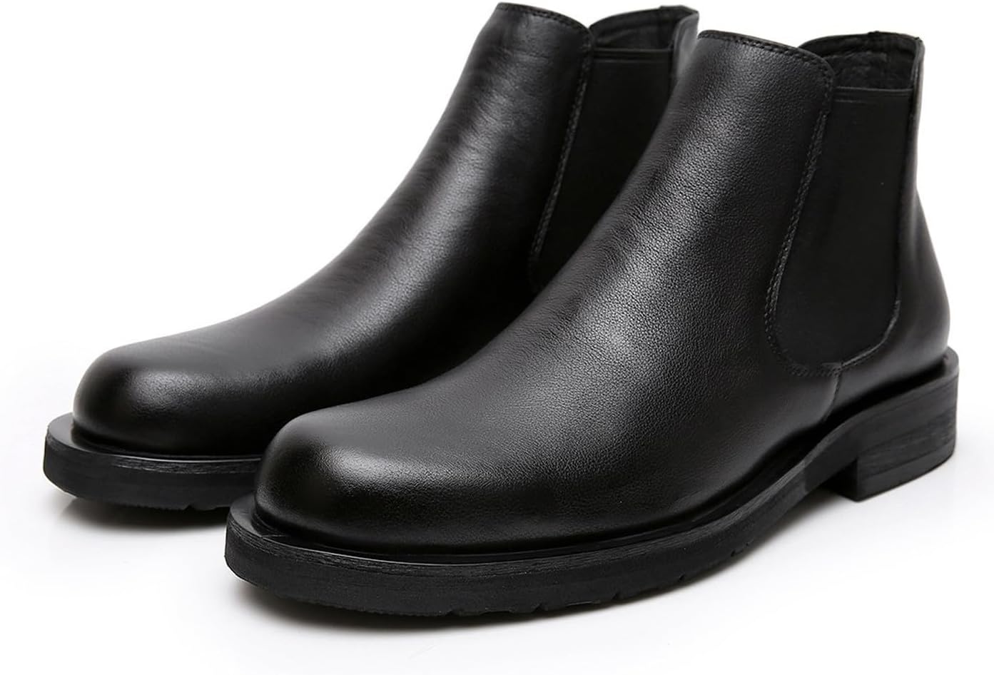 

Кожаные ботинки Chelsea Santimon Mens черного цвета для мужчин, повседневные и официальные, на резинке, модные ботинки до щиколотки