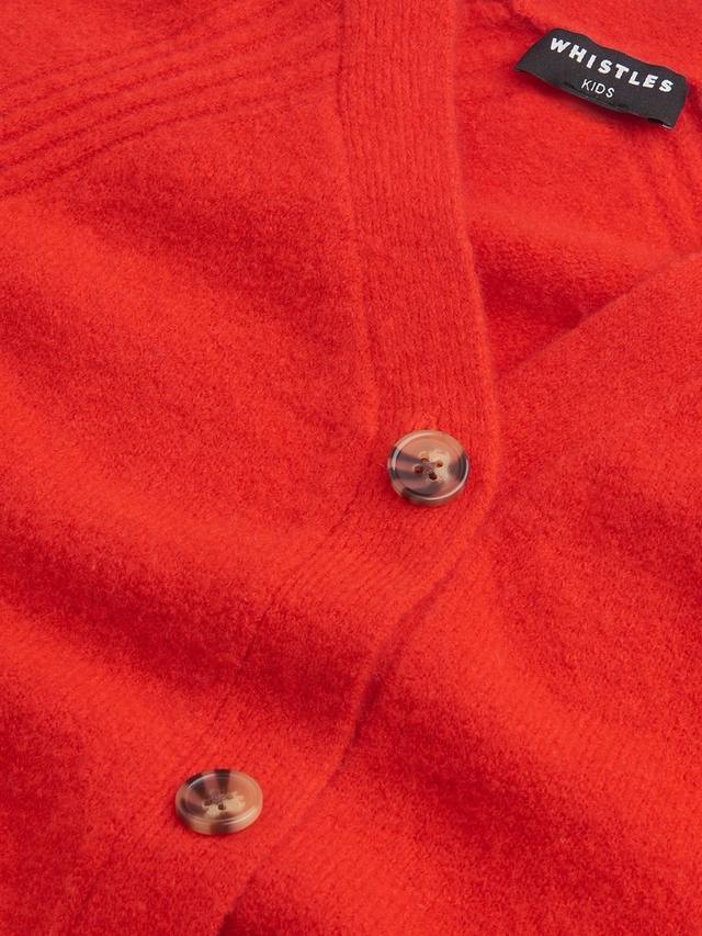 Детский кардиган из фактурной шерстяной смеси Whistles, Red — фото 3