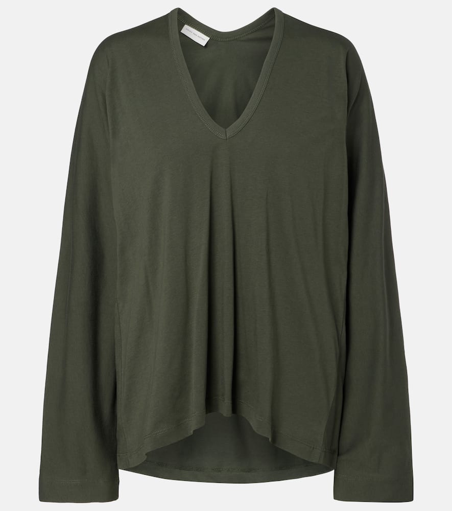 

Хлопковая футболка из джерси Dries Van Noten, Dark Green