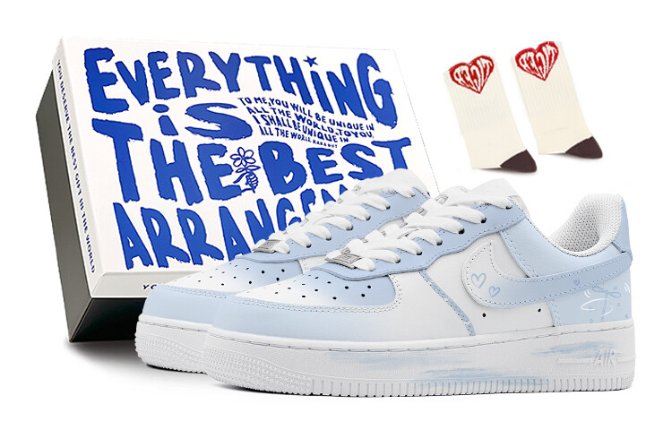 

Кроссовки Nike Air Force 1 Skateboarding Shoes Men Low-top White, белый/синий