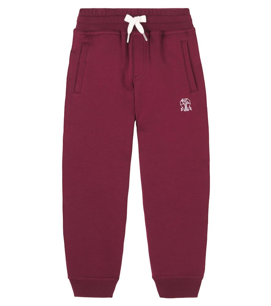 

Брюки из флиса с логотипом Brunello Cucinelli Kids, Amaranto