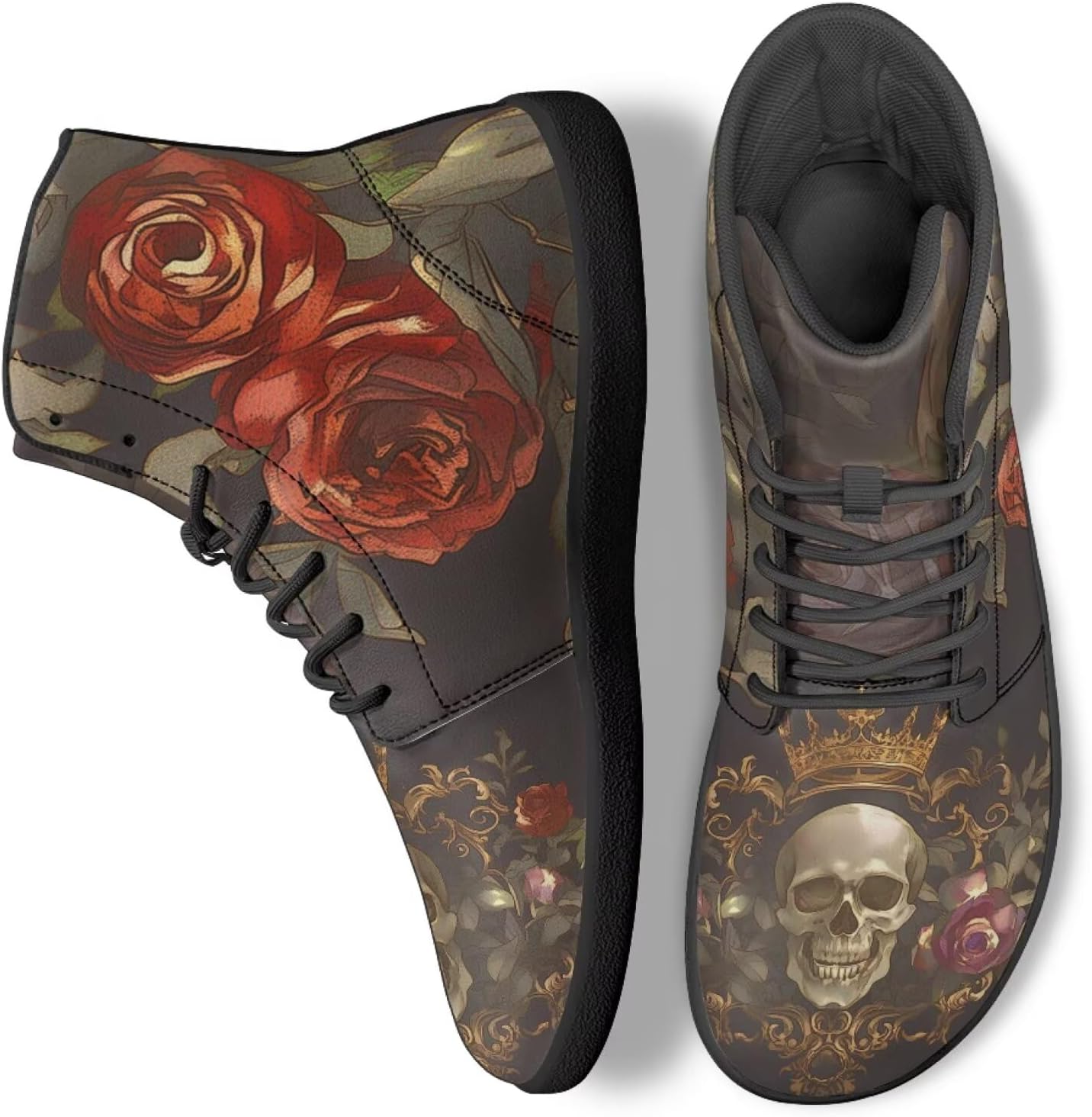 

Женские высокие обувь для ходьбы из PU-кожи, кроссовки, спортивные теннисные кроссовки Ecaestolph, золотой