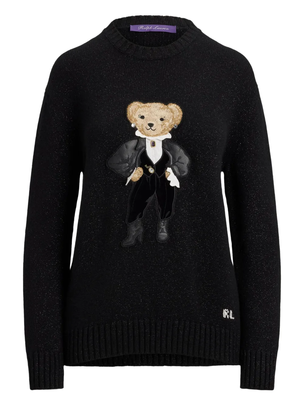 

Свитер Bear с эффектом металлик Ralph Lauren Collection, черный
