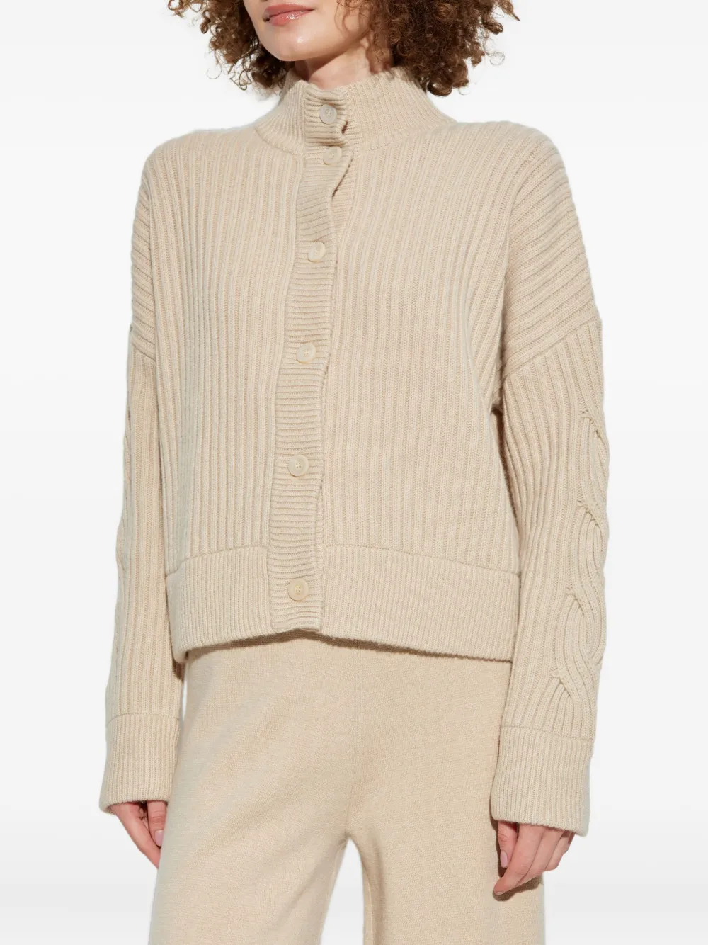 Кардиган фактурной вязки Max Mara, нейтральный — фото 3