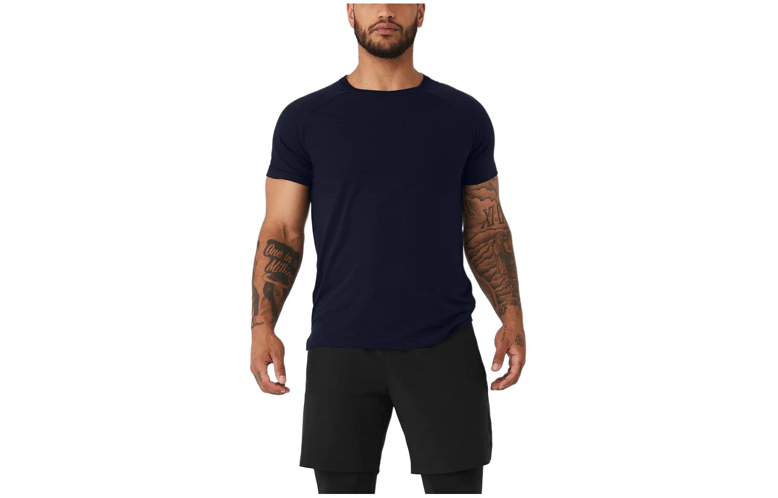 

Футболка с рукавом реглан мужская Alo Yoga, синий/темно-синий