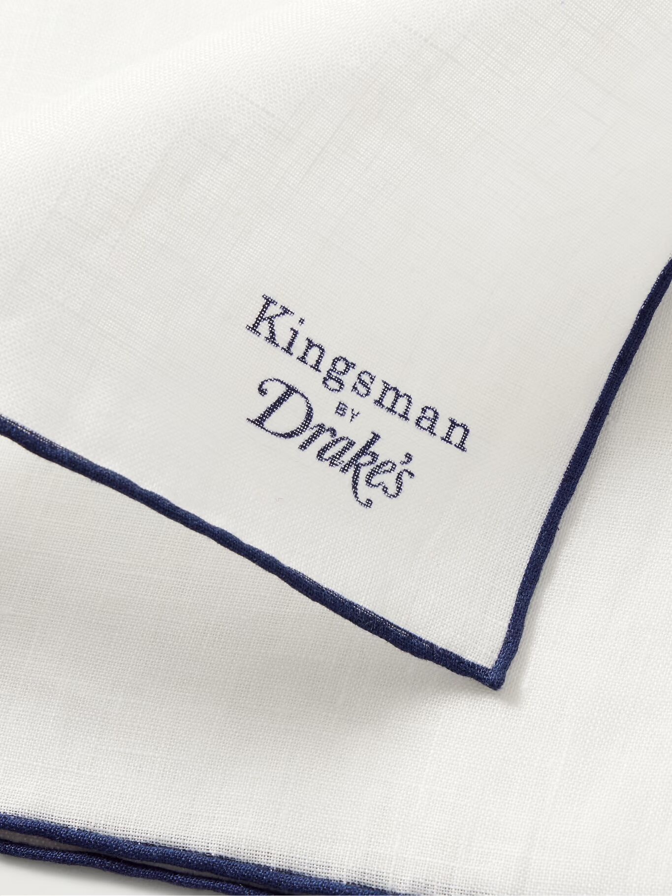 

Льняной платок-нагрудник с принтом логотипа Drake's KINGSMAN, белый
