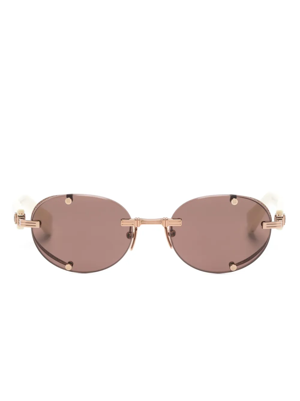 

Солнцезащитные очки в овальной оправе Balmain Eyewear, нейтральный