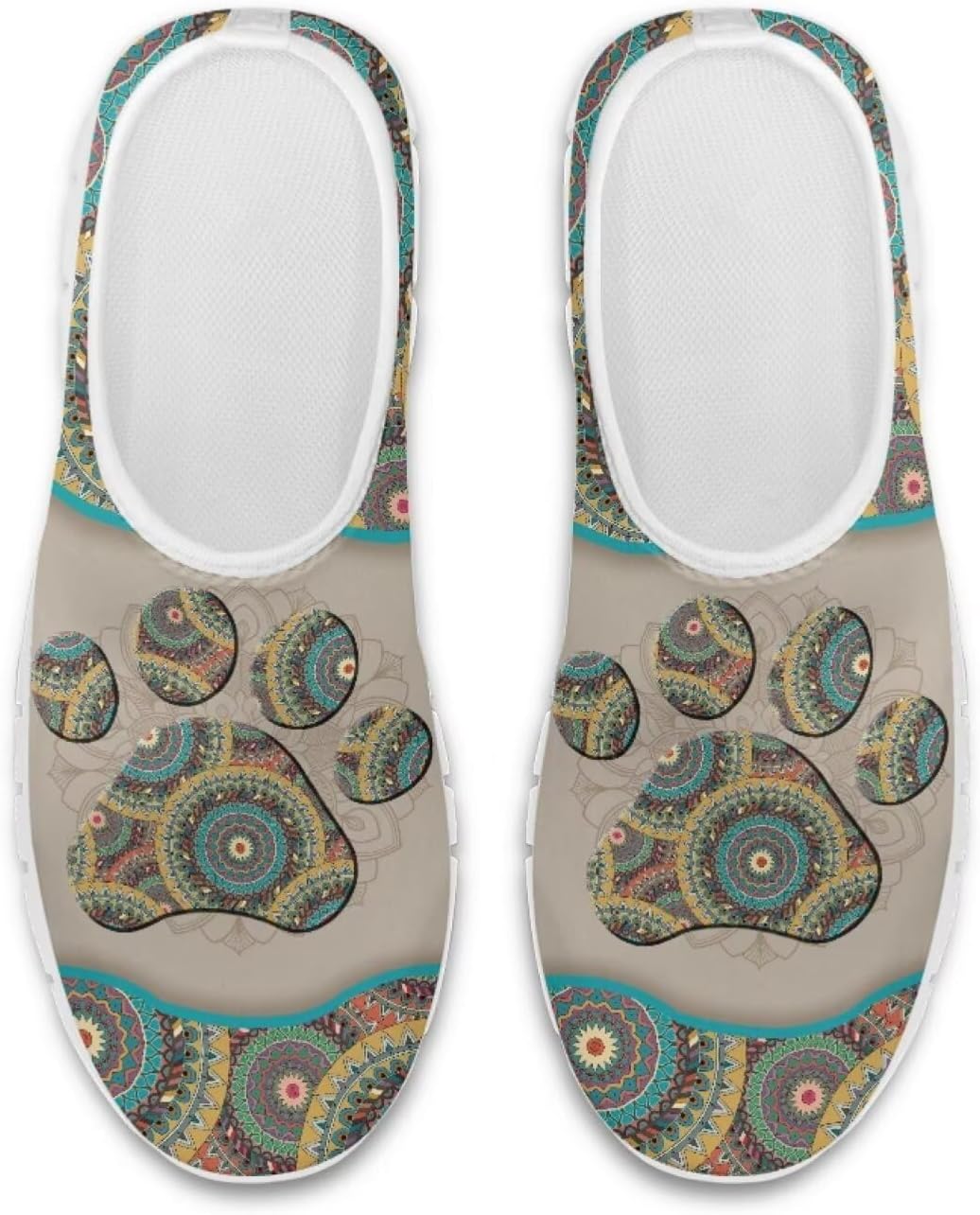 

Кроссовки-лоферы chaqlin для женщин и мужчин, эластичные, без застежки, слипоны, лоферы с ацтекским этническим узором, удобные, дышащие, с сеткой, Boho Paw