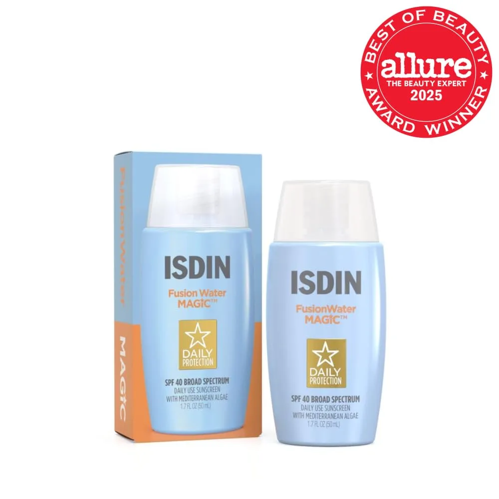ISDIN Fusion Water MAGIC SPF 40 (48 мл) | Ультралегкий солнцезащитный крем для лица с гиалуроновой кислотой и витамином Е | Широкий спектр защиты | Для ежедневного использования, blue — фото 2