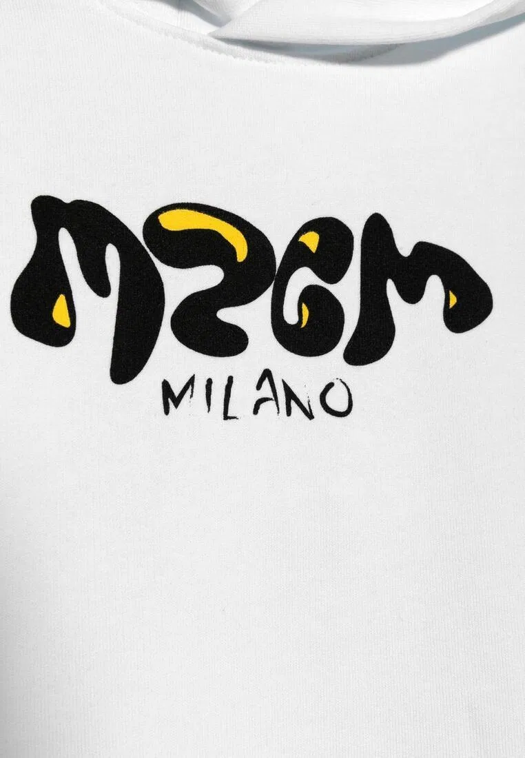 Худи детское, хлопок, белый Msgm — фото 2