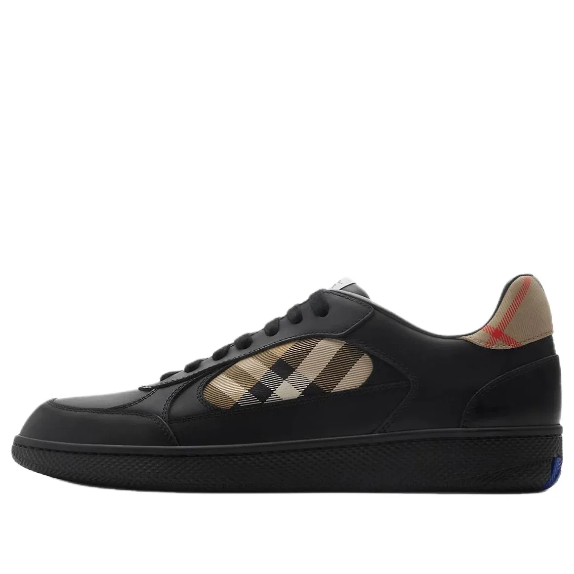 Кроссовки Burberry 26 Leather and Check Terrace Sneakers 'Black Sand' 81086501, черный