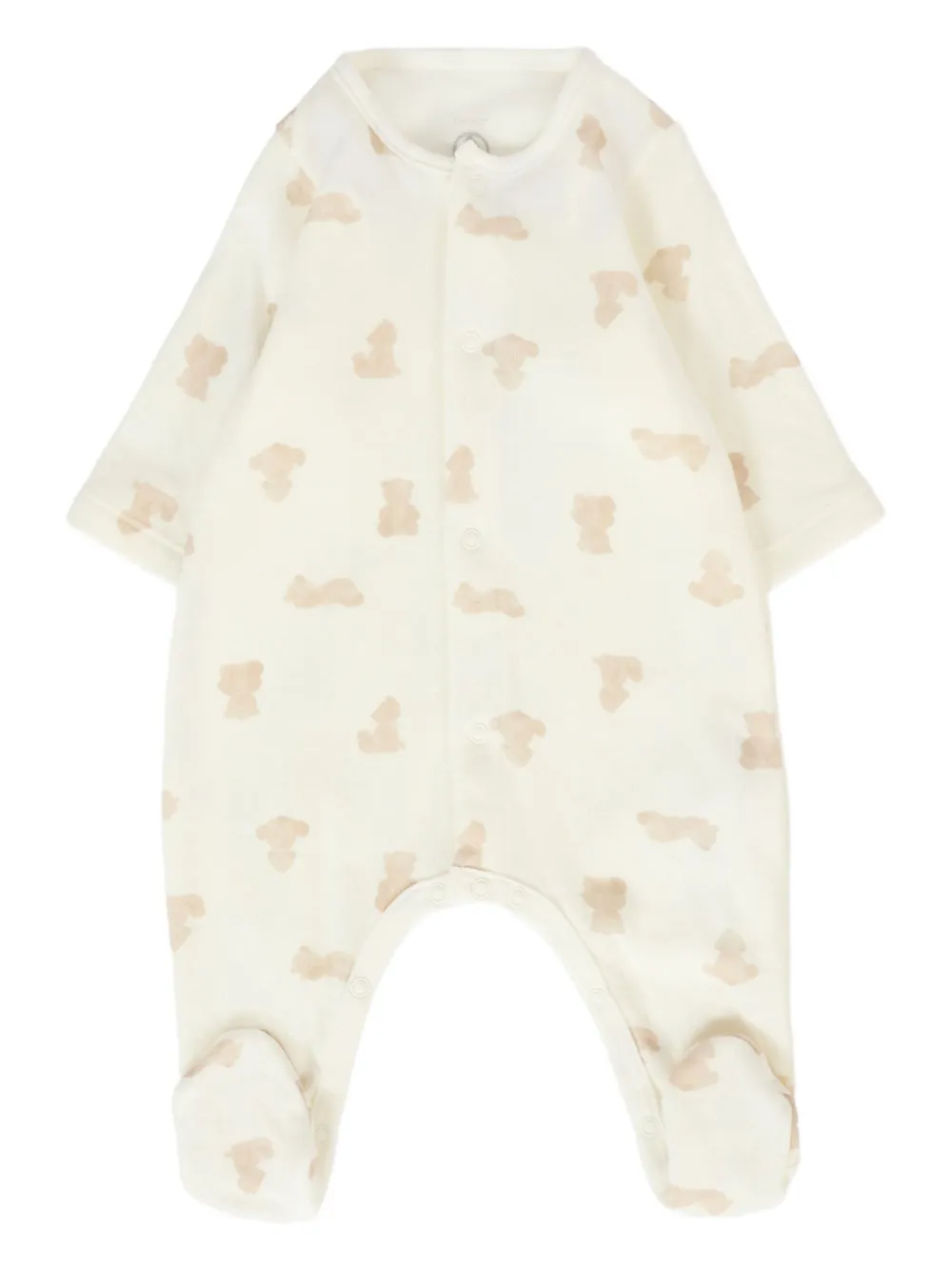 

Хлопковый комбинезон с принтом медведя Petit Bateau, нейтральный