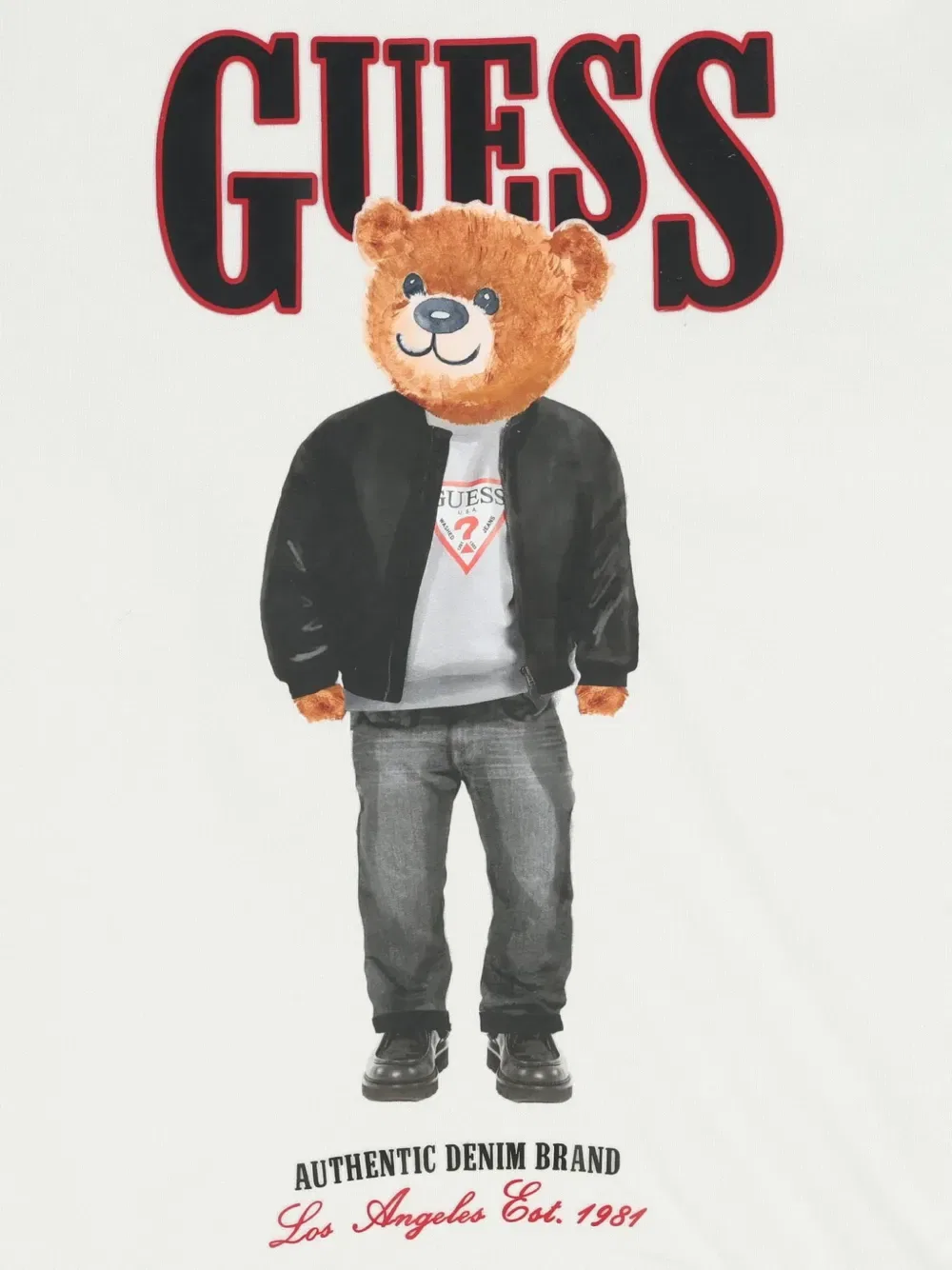 Толстовка с изображением плюшевого мишки Guess Kids, белый — фото 3