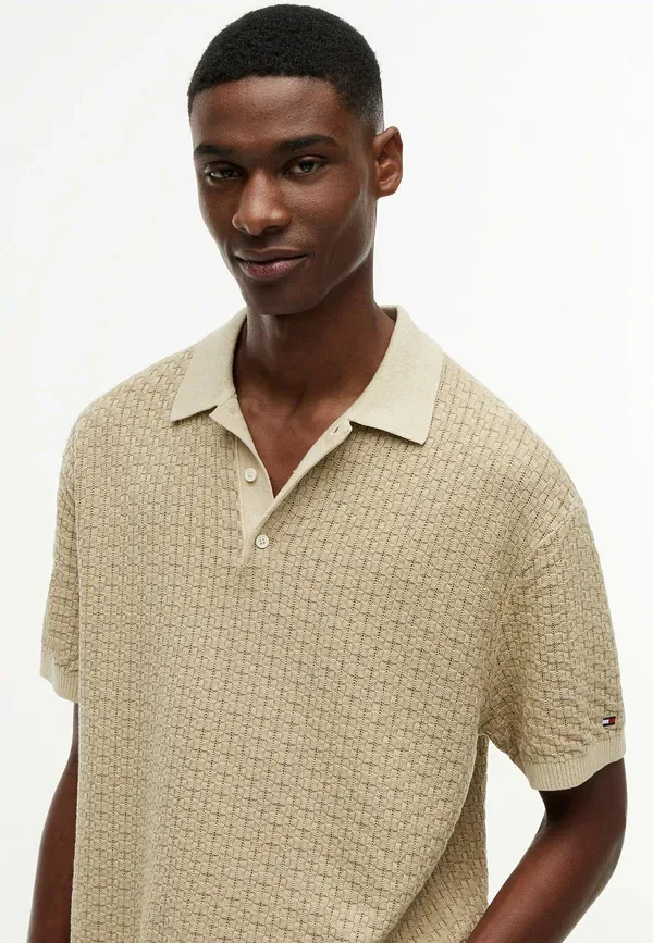 Футболка поло Tommy Hilfiger Gmd structure ss polo garment dyed, сандаловое дерево — фото 4