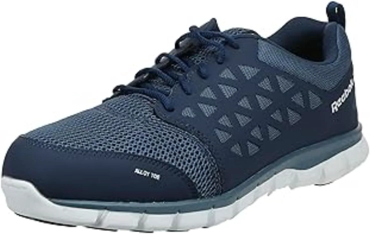 Мужские рабочие кроссовки Reebok Work Sublite Cushion с электрозащитным носком из сплава - черные, темно-синий — фото 4