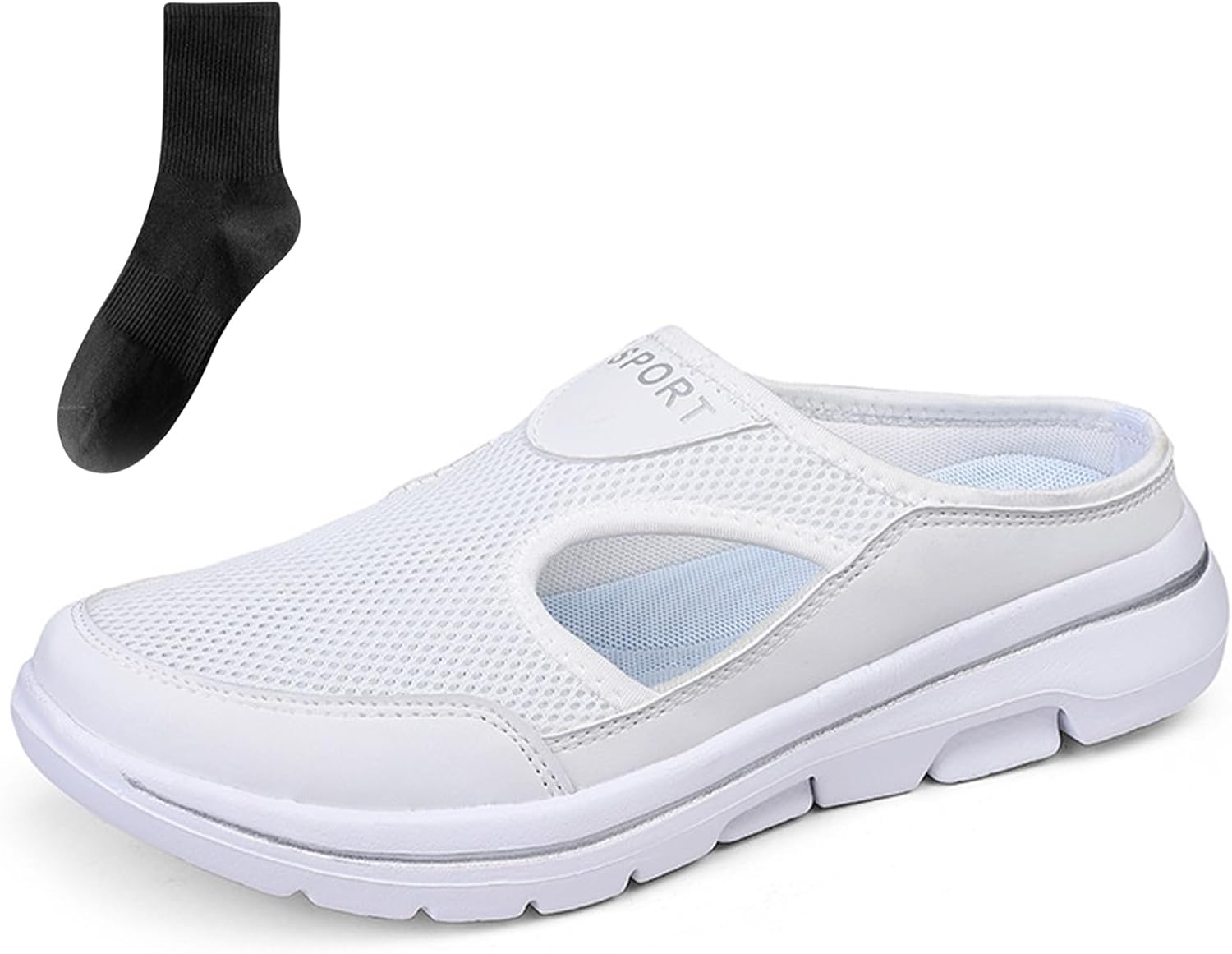 

Мужские спортивные сандалии GUTZBSY с комфортной поддержкой и воздухопроницаемые, мужские удобные ортопедические слипоны, белый