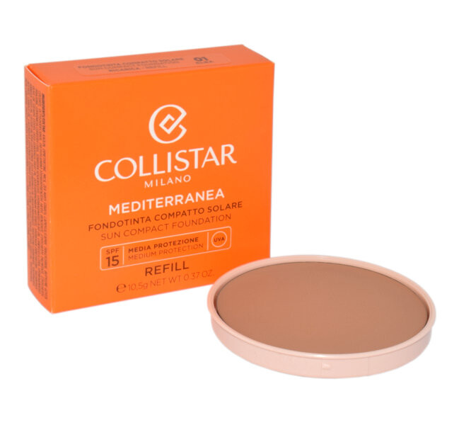 

Collistar, Collistar Mediterranea Sun Compact Foundation Spf15, Тональный крем для лица, 01 сменный блок Elba, 10,5 г