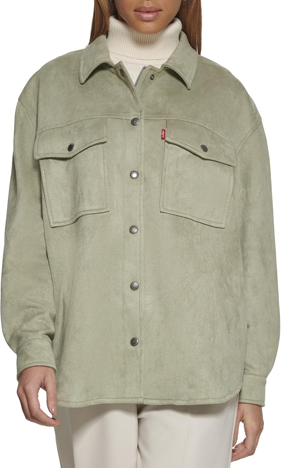 

Levi's Женская куртка-рубашка из мягкой искусственной замши, Seafoam