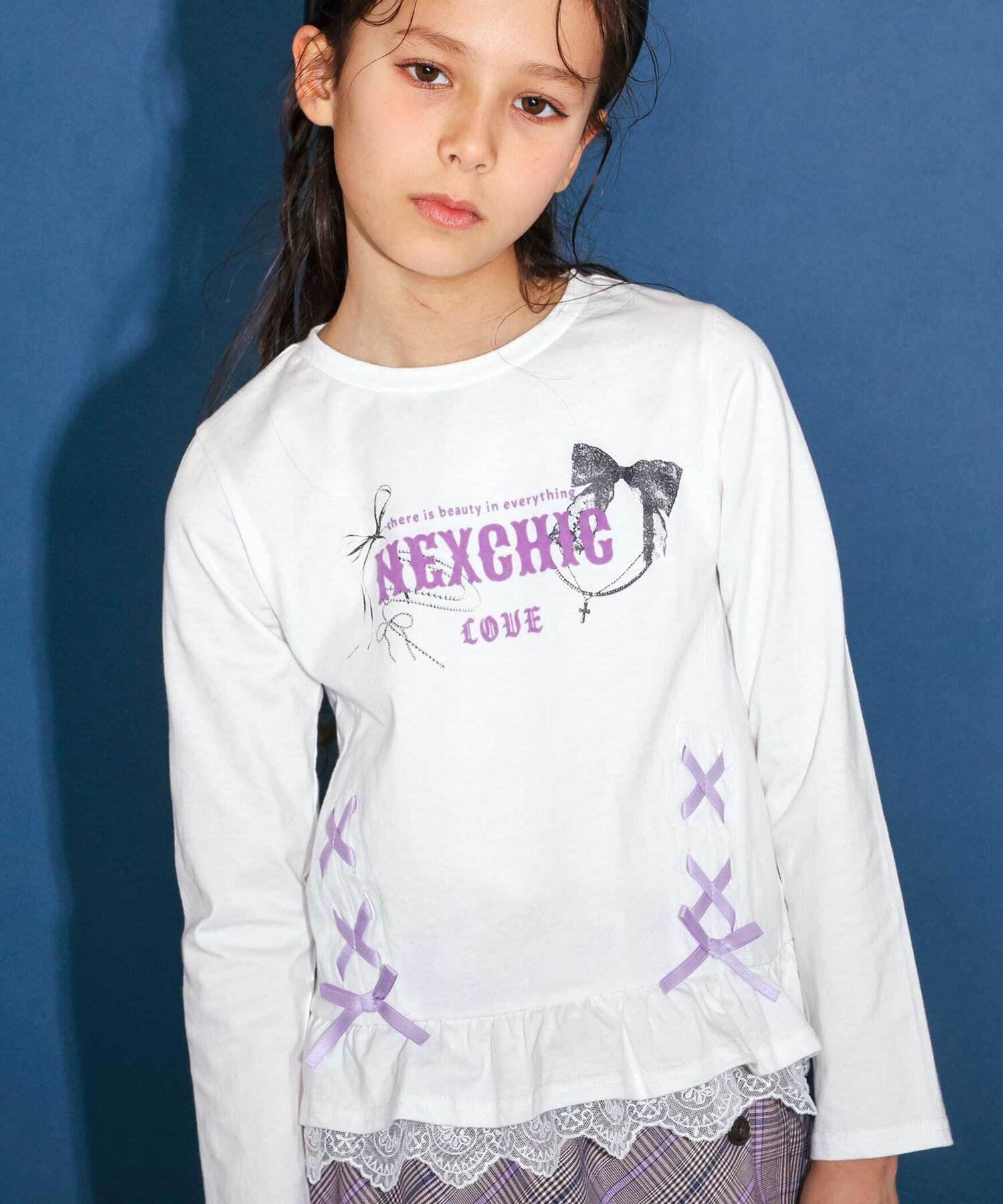 Футболка из джерси с кружевной каймой (110–150 см) Nexchic, white — фото 2