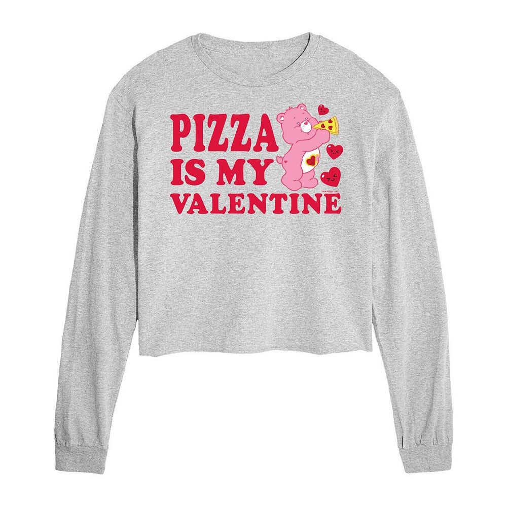 

Укороченная футболка с длинными рукавами Care Bears Pizza Is My Valentine для юниоров Licensed Character, цвет Athletic Heather
