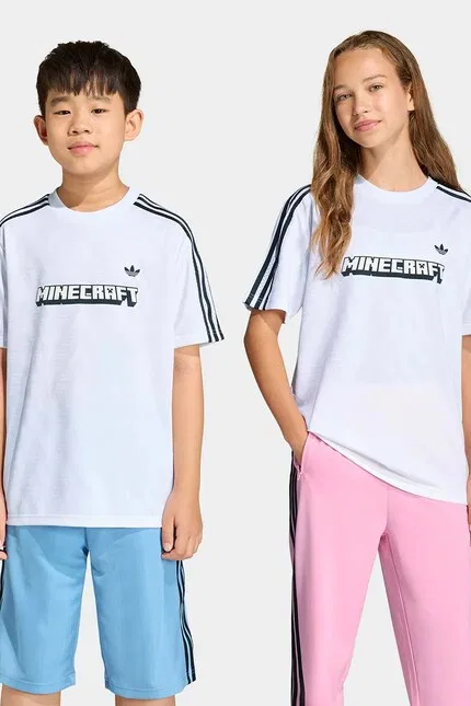 Футболка с принтом Minecraft Adidas Originals, белый