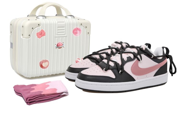 

Кроссовки Nike Court Borough Skateboard Shoes Women's Low-Top Black Pink