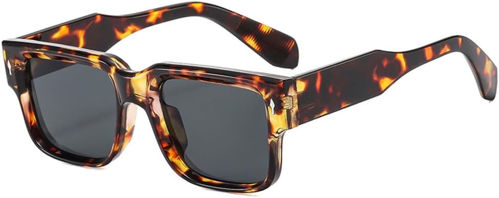 

Солнцезащитные очки в стиле панк с градиентным покрытием и защитой от УФ-излучения UV400 для женщин и мужчин, с заклепками, для путешествий на открытом воздухе и вождения UYPTK, Leopard Grey