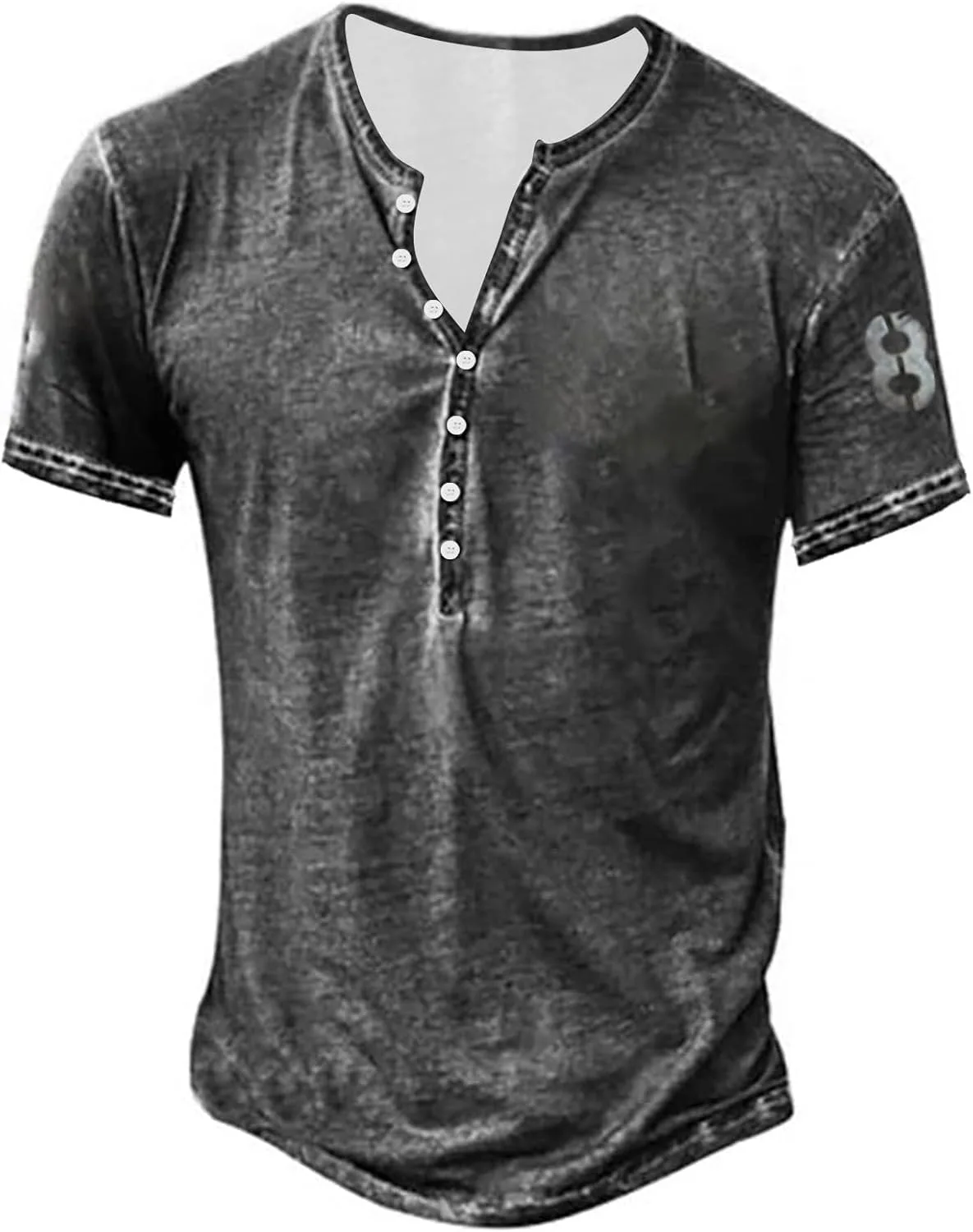 

Cdiecer мужская футболка henley с коротким рукавом, ретро дистресс, slim fit