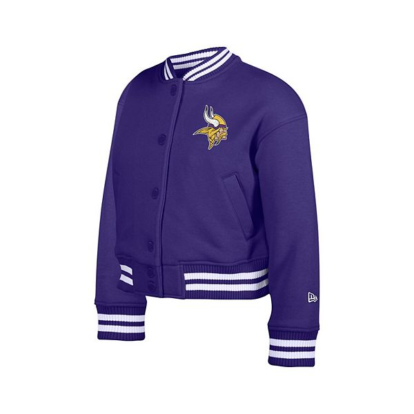 Детская фиолетовая куртка Minnesota Vikings с аппликацией из синели на молнии New Era — фото 3