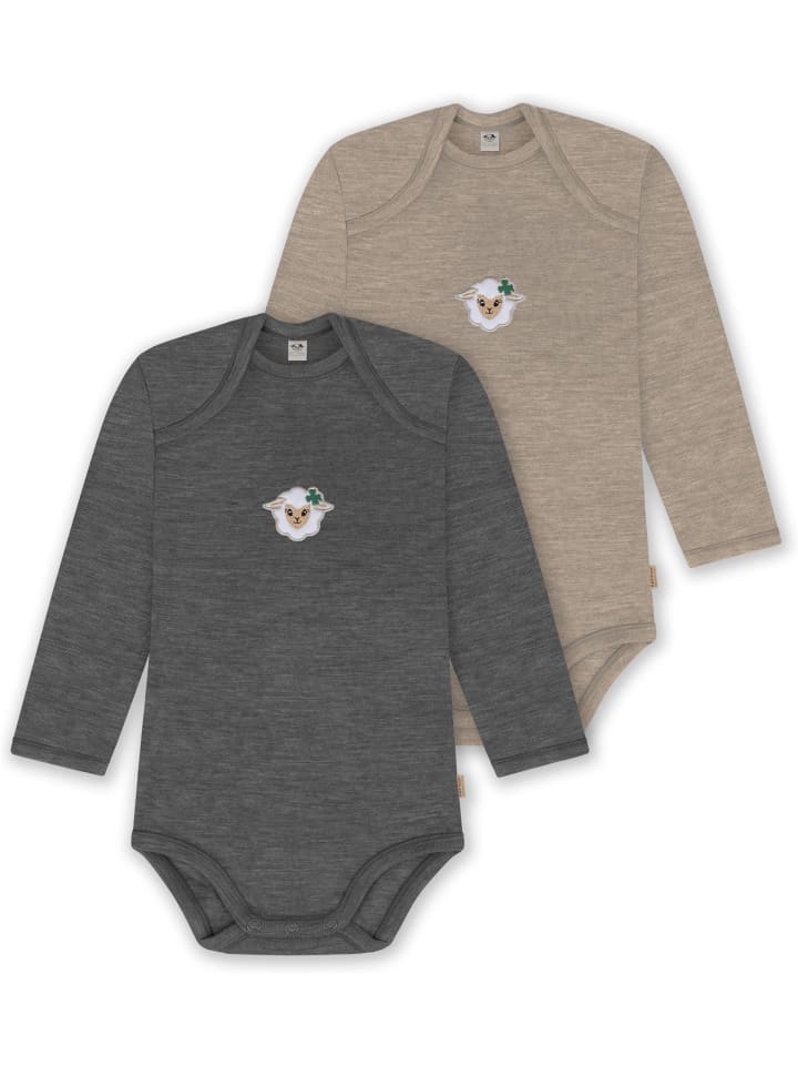 

Normani Outdoor Sports Комплект из 2 детских боди с длинными рукавами из мериносовой шерсти, цвет антрацит/бежевый