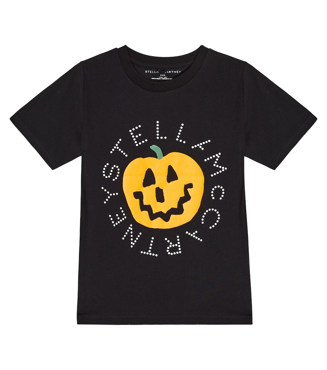 

Хлопковая футболка с логотипом Stella McCartney Kids, черный