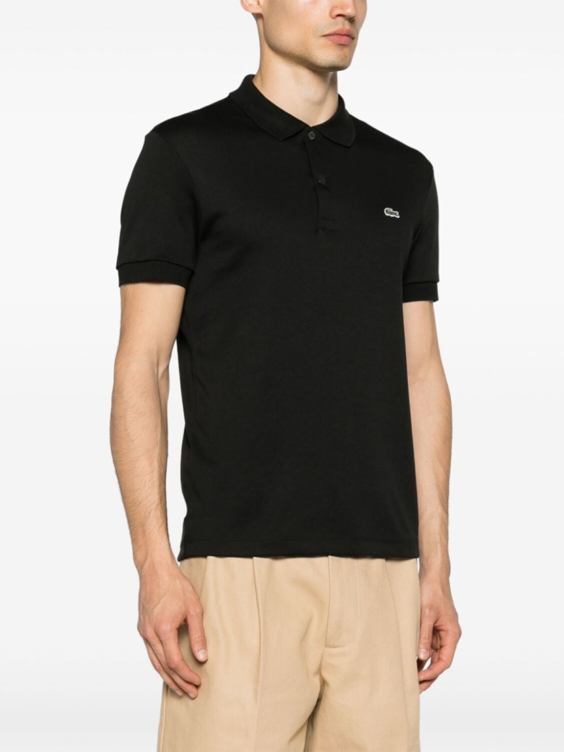 Lacoste рубашка-поло из джерси с логотипом, черный — фото 3