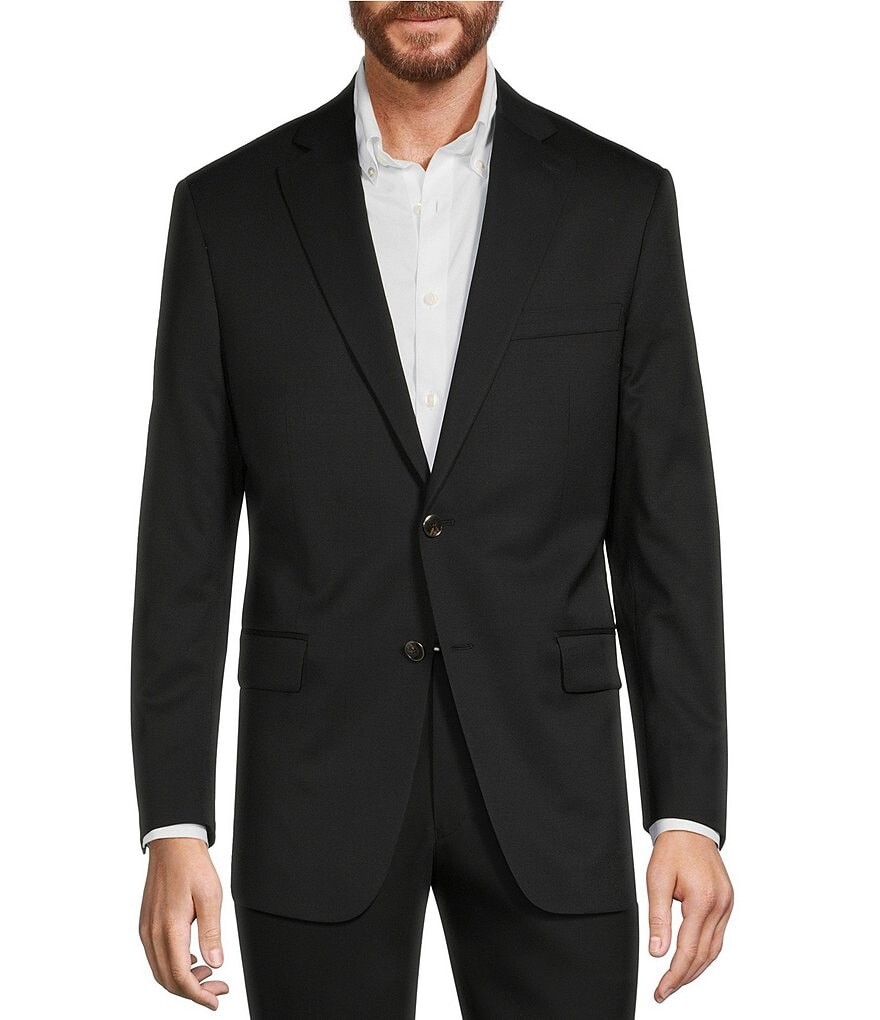 

Однотонное черное спортивное пальто из смесовой шерсти Hart Schaffner Marx Classic Fit, черный