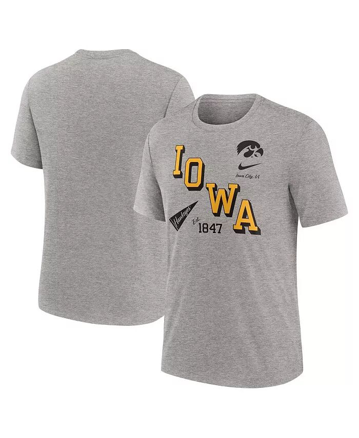 

Футболка мужская Heather Grey Iowa Hawkeyes Blitz Roll Call Tri-Blend Nike