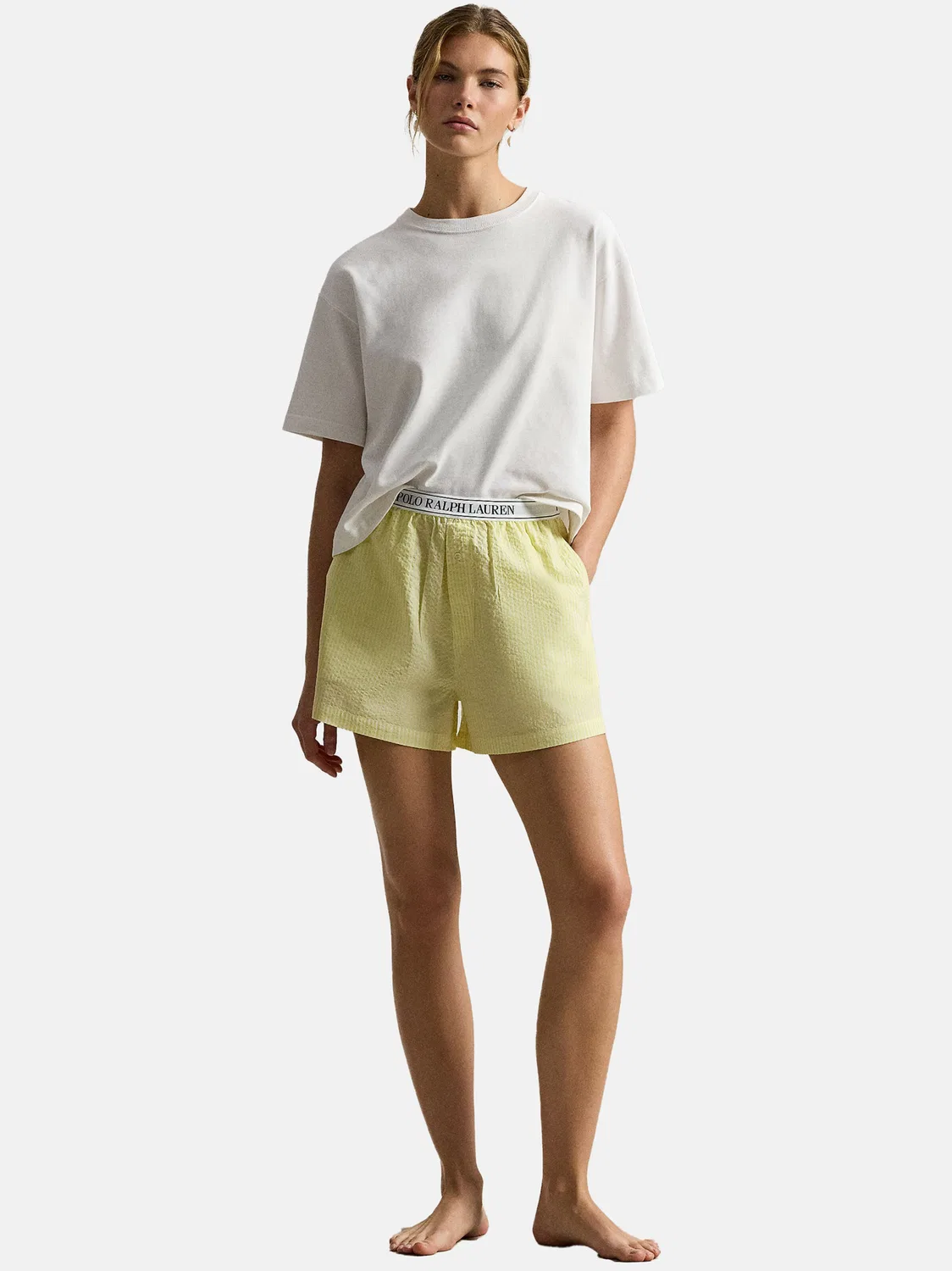 Пижамные штаны 'Сирсакер с фестончатым краем' Polo Ralph Lauren, Yellow/Light Yellow — фото 4