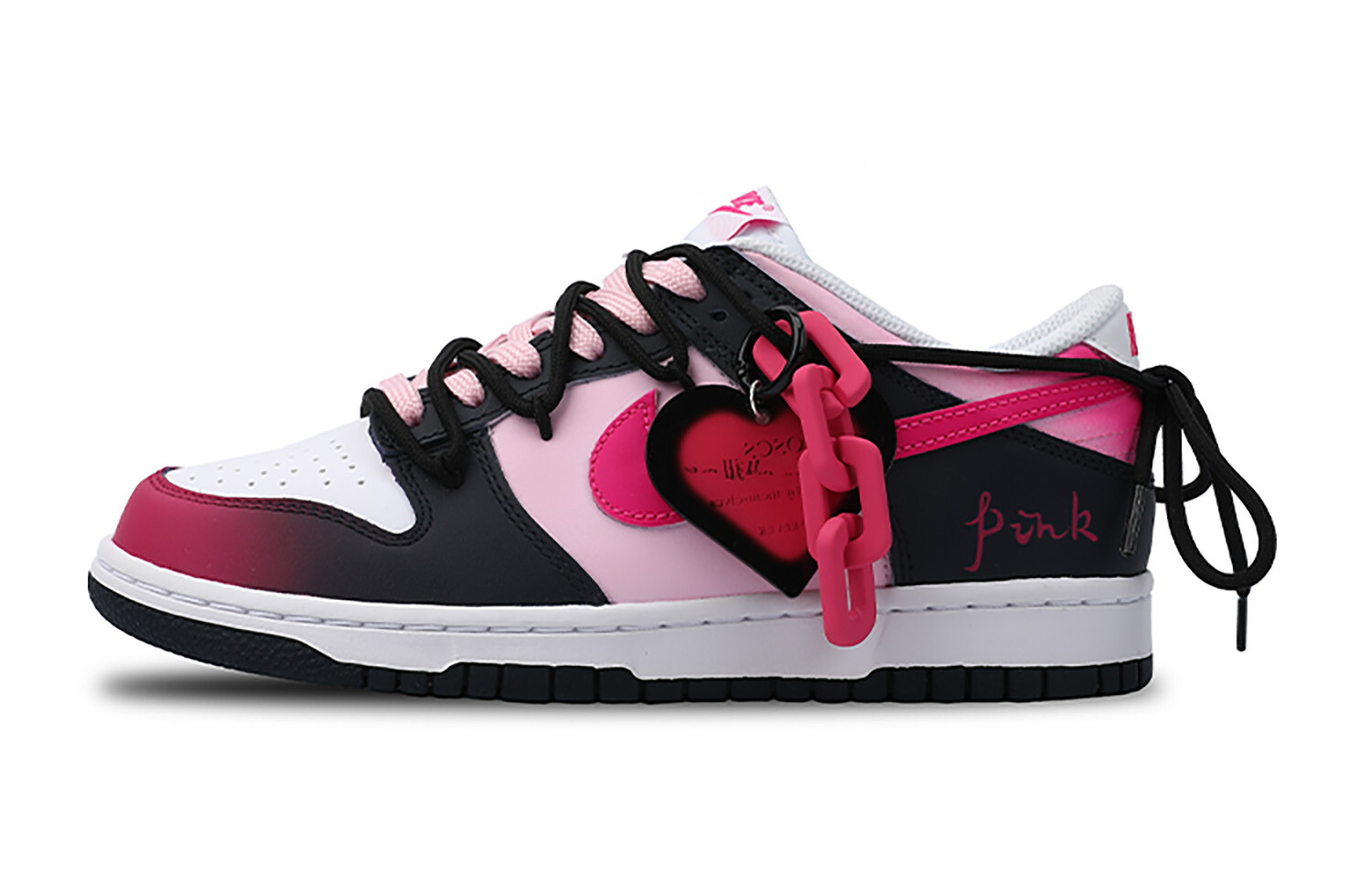 

Кроссовки Nike Dunk Skateboarding Shoes Women's Low-top Black/pink, розовый