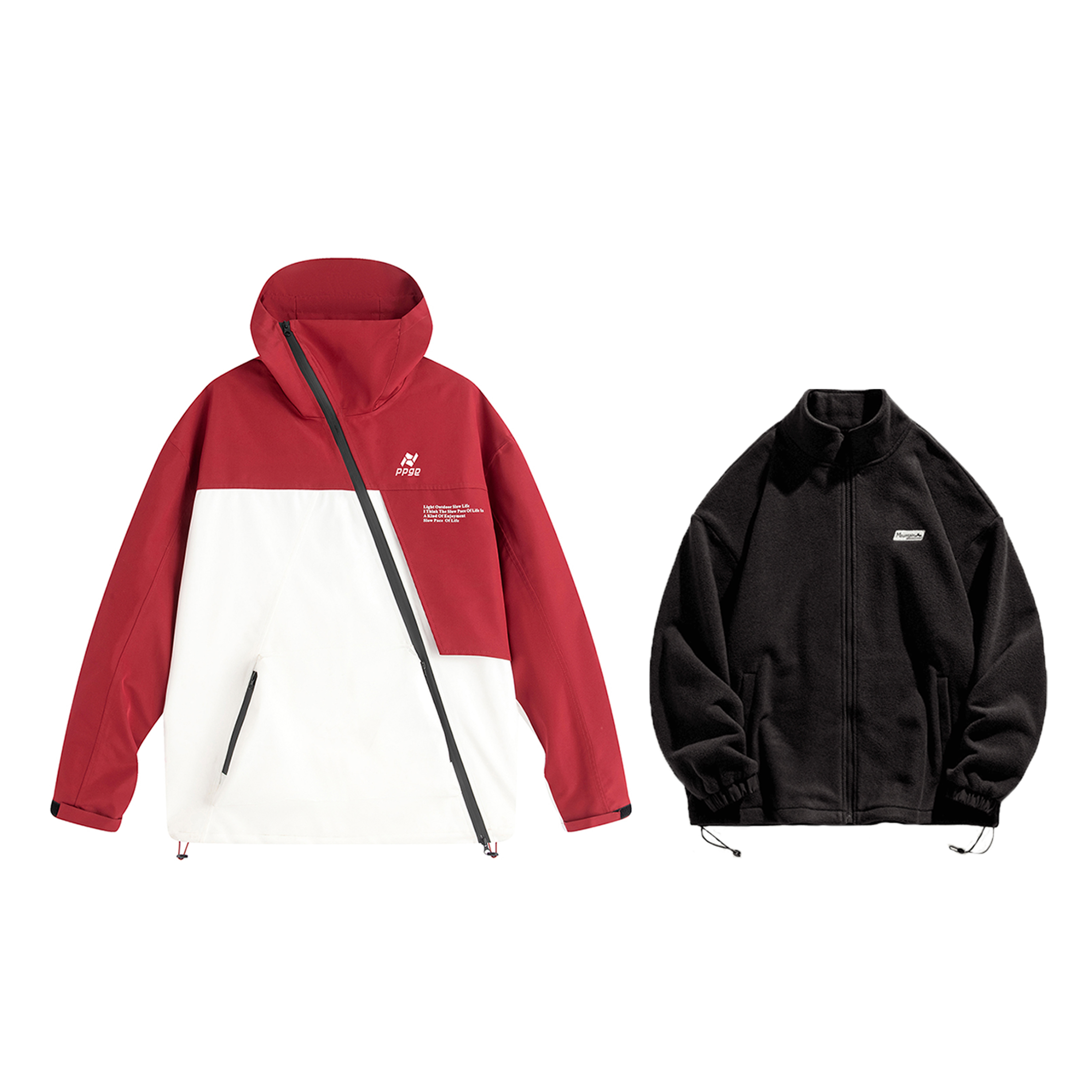 

Водонепроницаемая и ветрозащитная ветровка унисекс Ppge, бордовый softshell+polar fleece liner