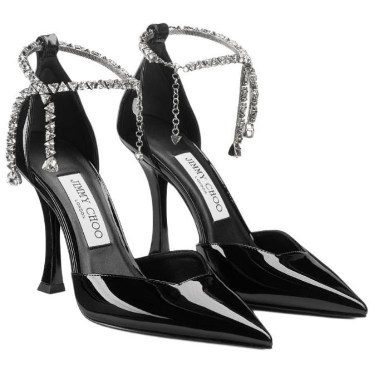 Стиви Нестандартный каблук Высокие каблуки 10 см Женские Черные Jimmy Choo — фото 2