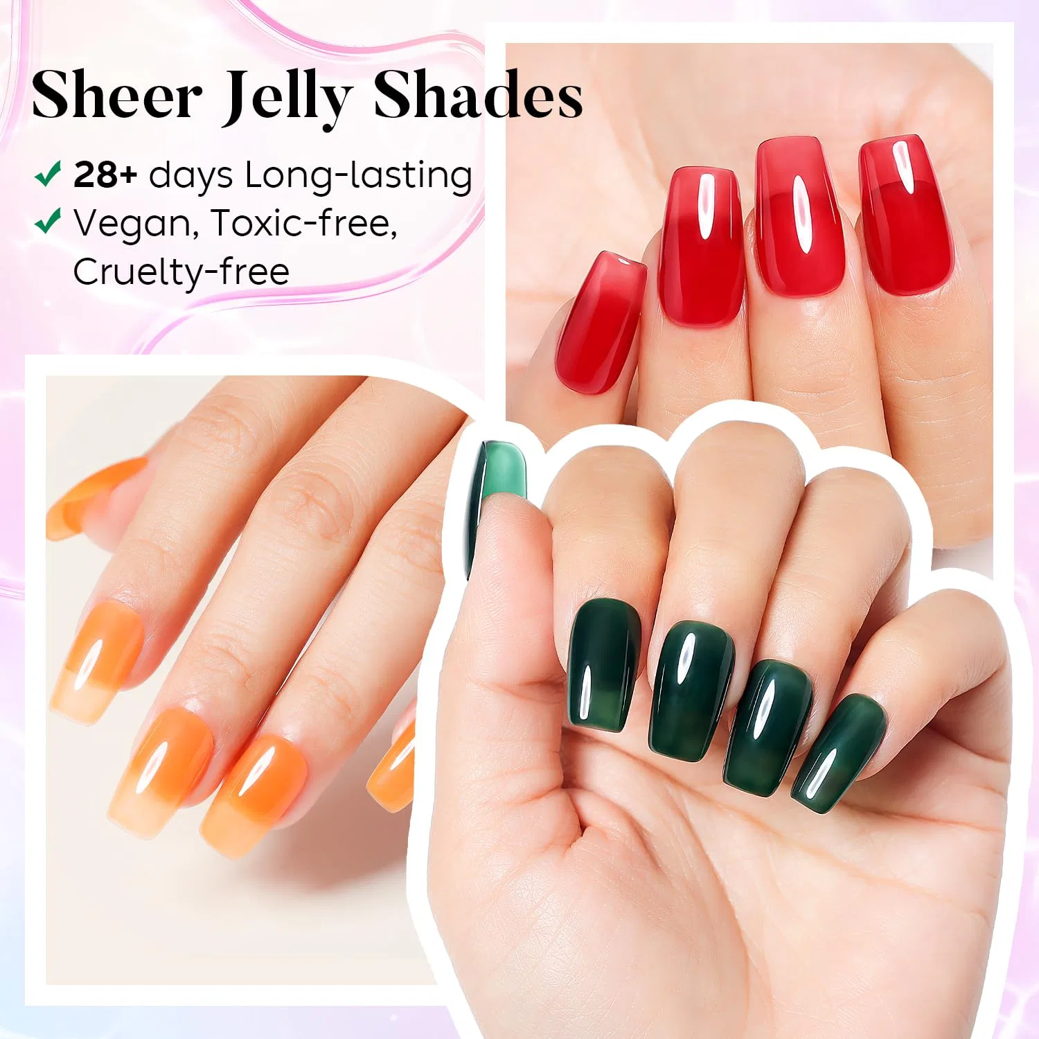 Набор прозрачных гель-лаков AIMEILI Jelly Gel (6 цветов) Aimeili, 6-77 — фото 4
