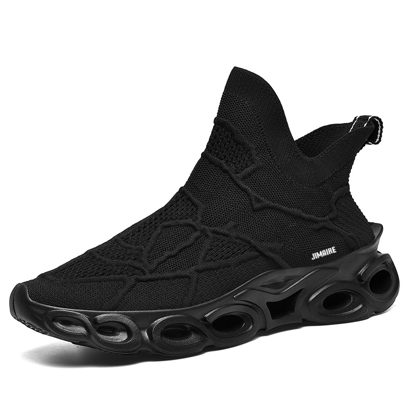 

King Jinmai Мужские черные повседневные кроссовки мид с амортизацией, цвет Black