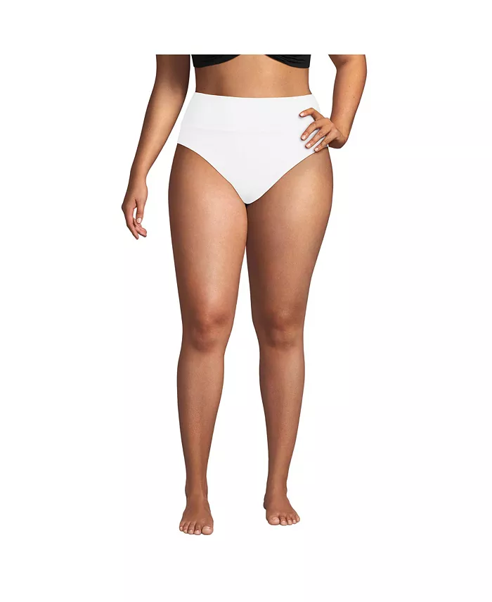 

Бикини-трусы Plus Size Tugless с высокой посадкой Lands' End, белый