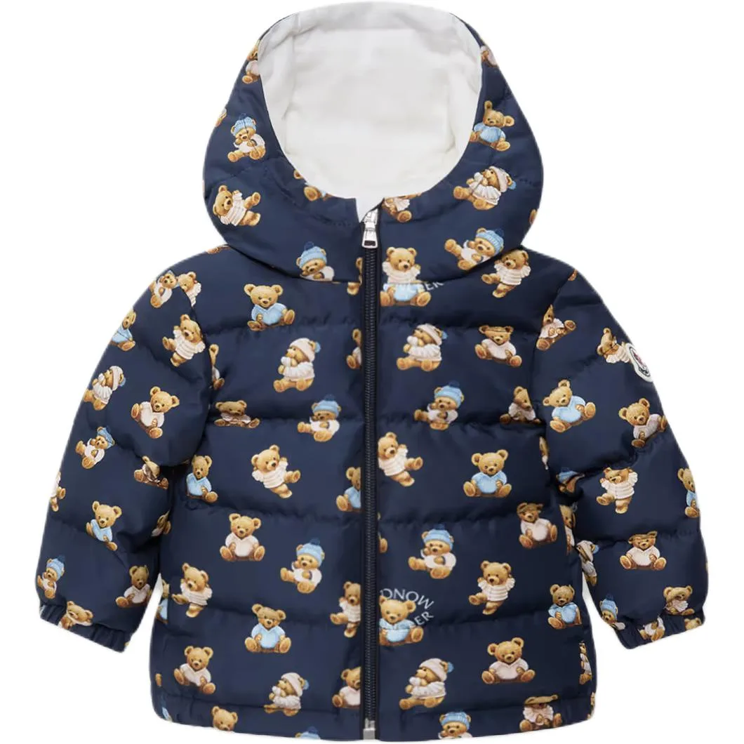 Пуховик Semenat с капюшоном для малышей Moncler, синий