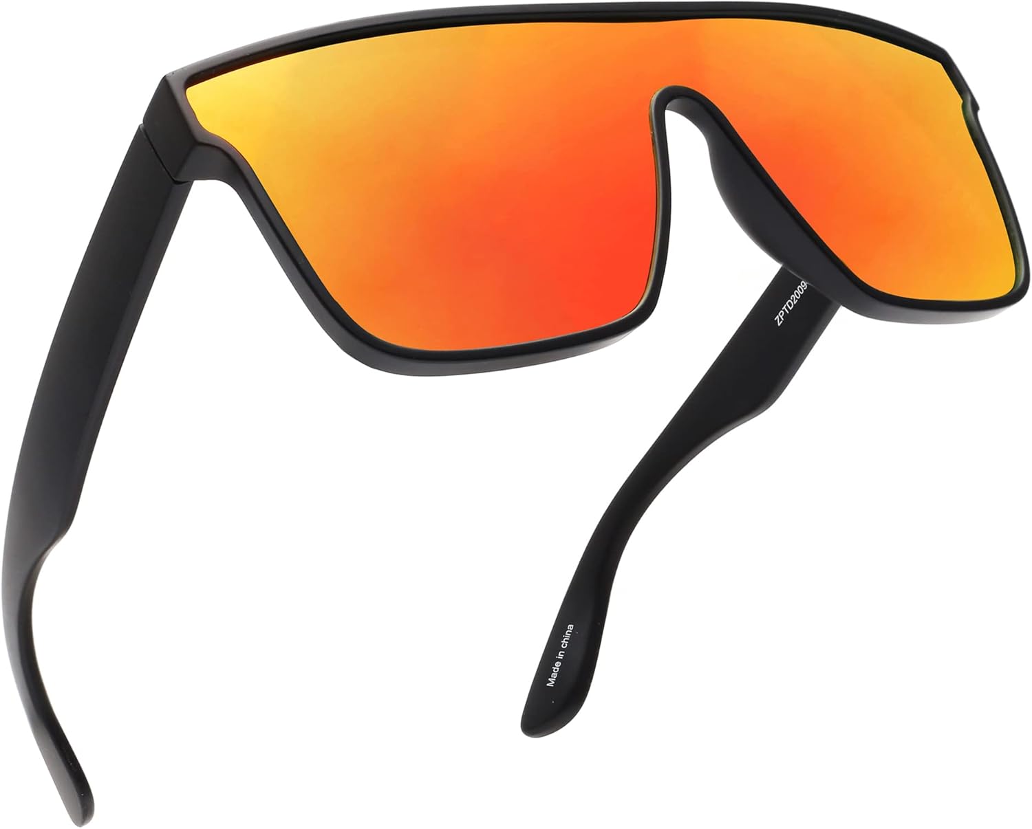 

Солнцезащитные очки GLINDAR увеличенного квадратного размера с поляризацией для мужчин и женщин, цельные солнцезащитные очки с защитой от УФ-излучения UV400, Matte Black Frame / Polarized Mirror Red Lens