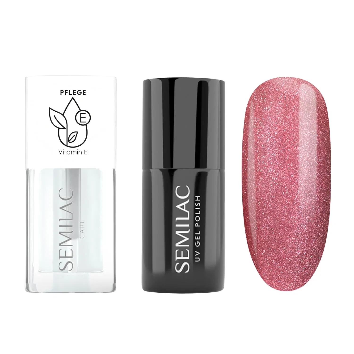 Набор Semilac Duopack: УФ-лак и масло для ногтей Semilac, 662 Rosé Gloss 7Ml & Nail Oil Strawberry Vanilla 7Ml