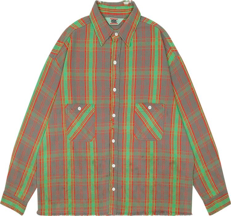 

Рубашка Saint Michael Denim Tears Flannel 'Green/Red', зеленый
