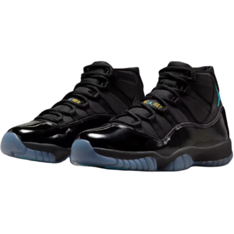 Jordan Детские баскетбольные кроссовки Air 11 Retro High top, черные с синим рисунком — фото 4