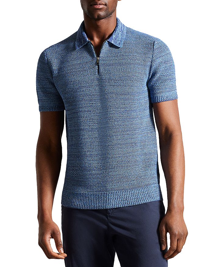 

Блуза с фактурной отделкой и молнией на четверть Blossam Ted Baker, синий