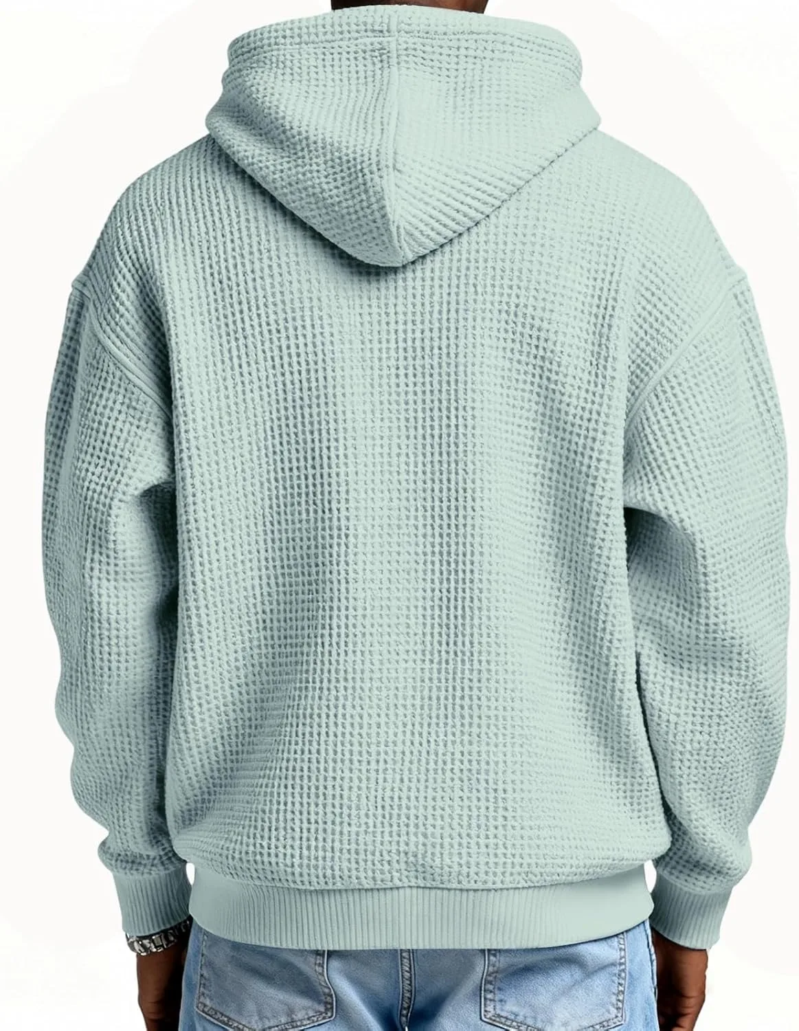Свитшот Waffle Quarter Zip Pullover Mokaloha с капюшоном на шнурке — фото 3