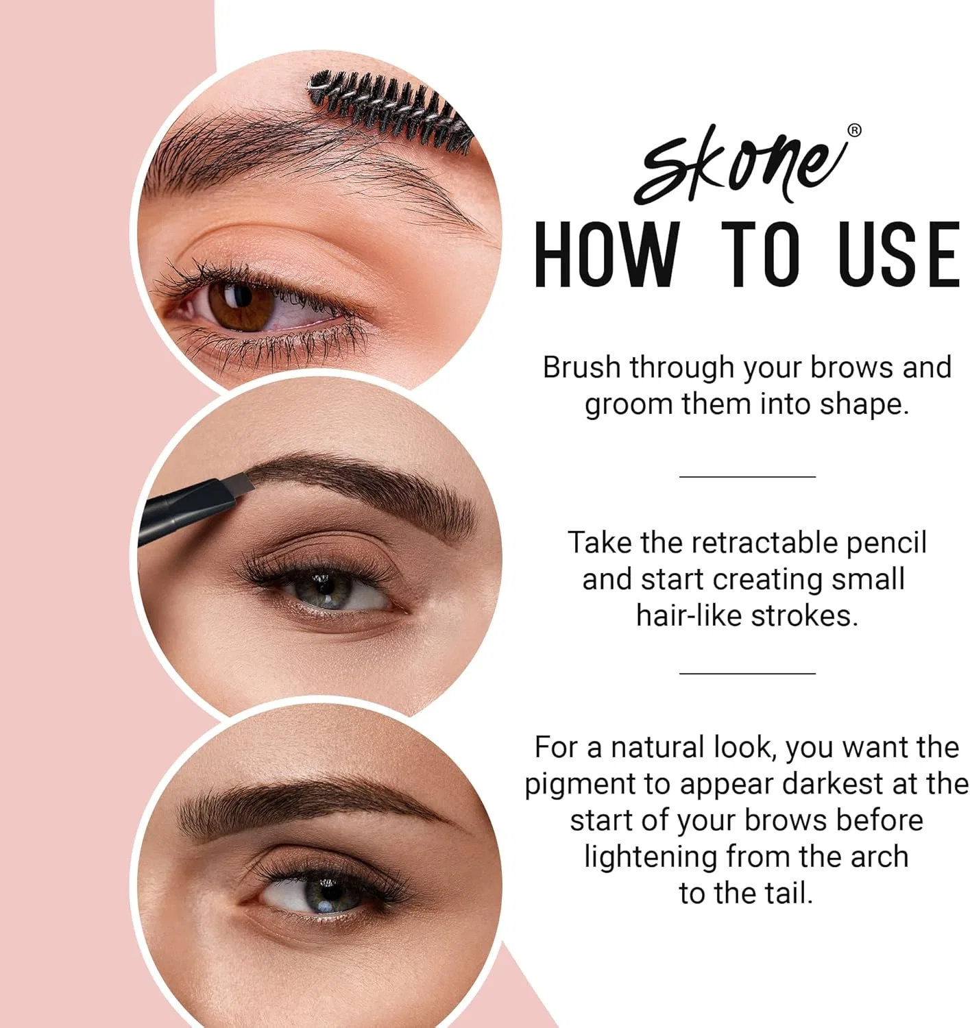 Карандаш для бровей Skone Totally Defined Waterproof Eyebrow Wand Chocolate — фото 4