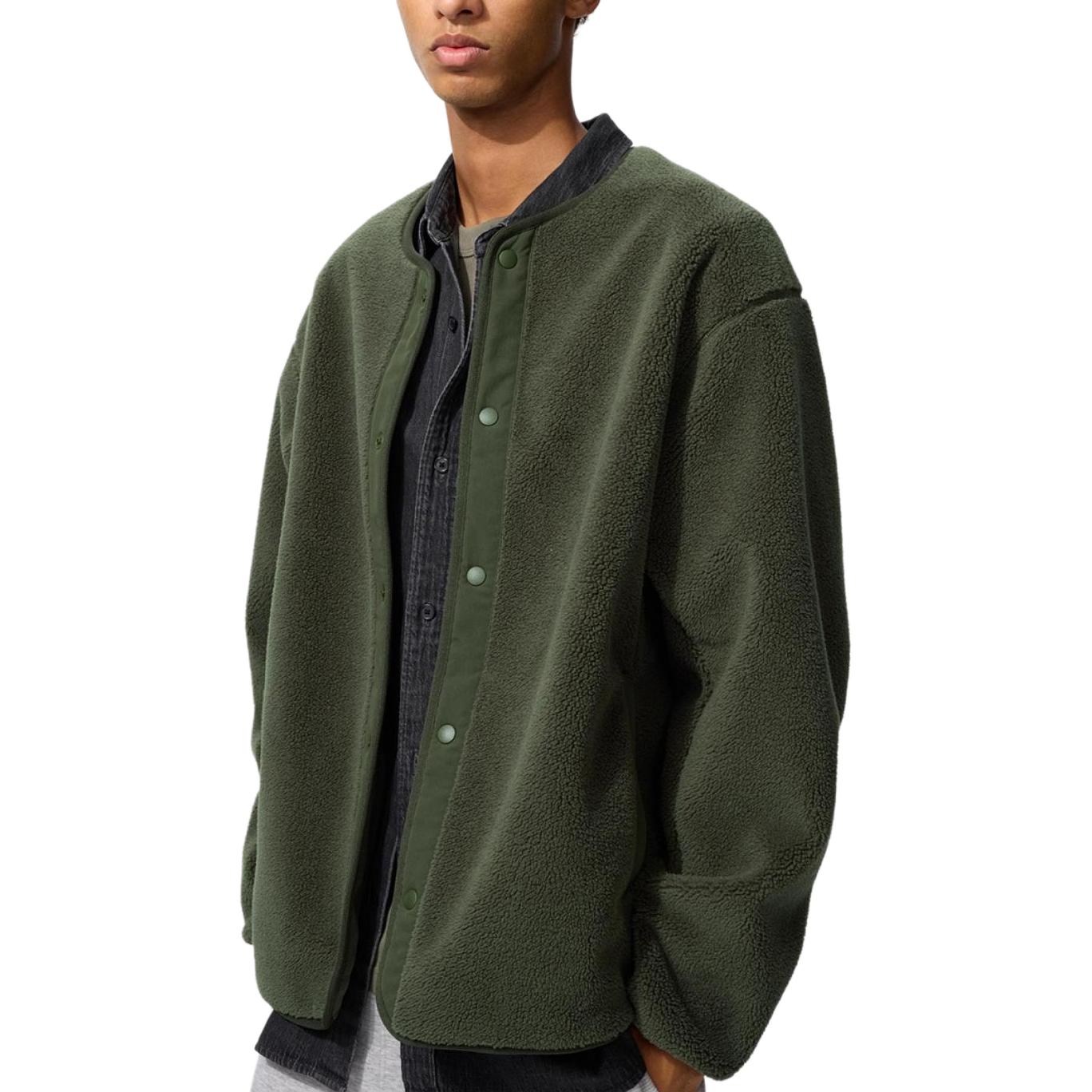 

UNIQLO Бархатная куртка мужская тёмно-оливковая, Dark Olive